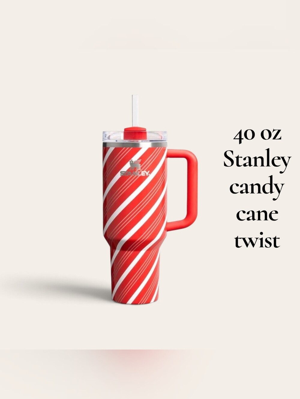 Stanley 40 Oz Cand6 Cane Twist Tumbler with Handle